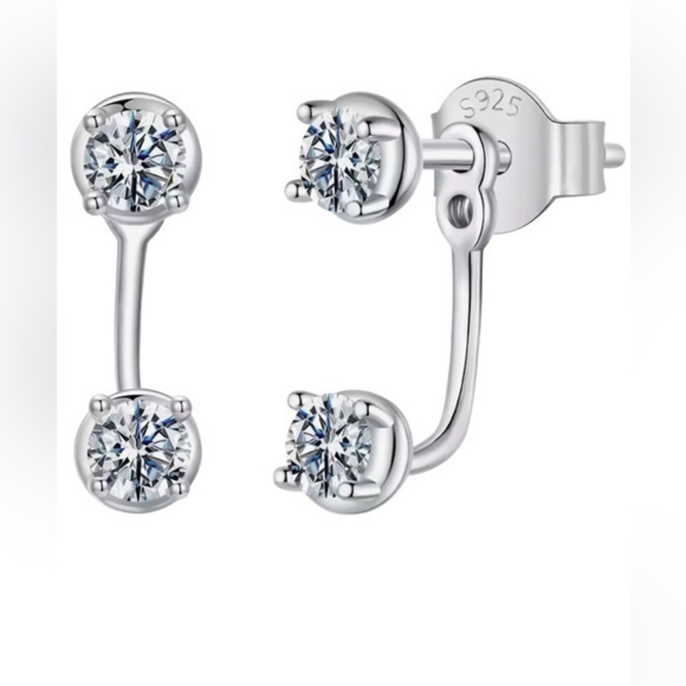 New GRA Certified Moissanite Diamond Earrings with Earring Jackets